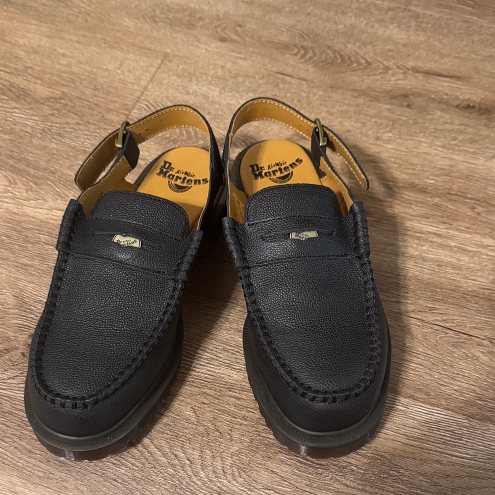 Dr. Martens Black Pebbled Leather Slip-Ons